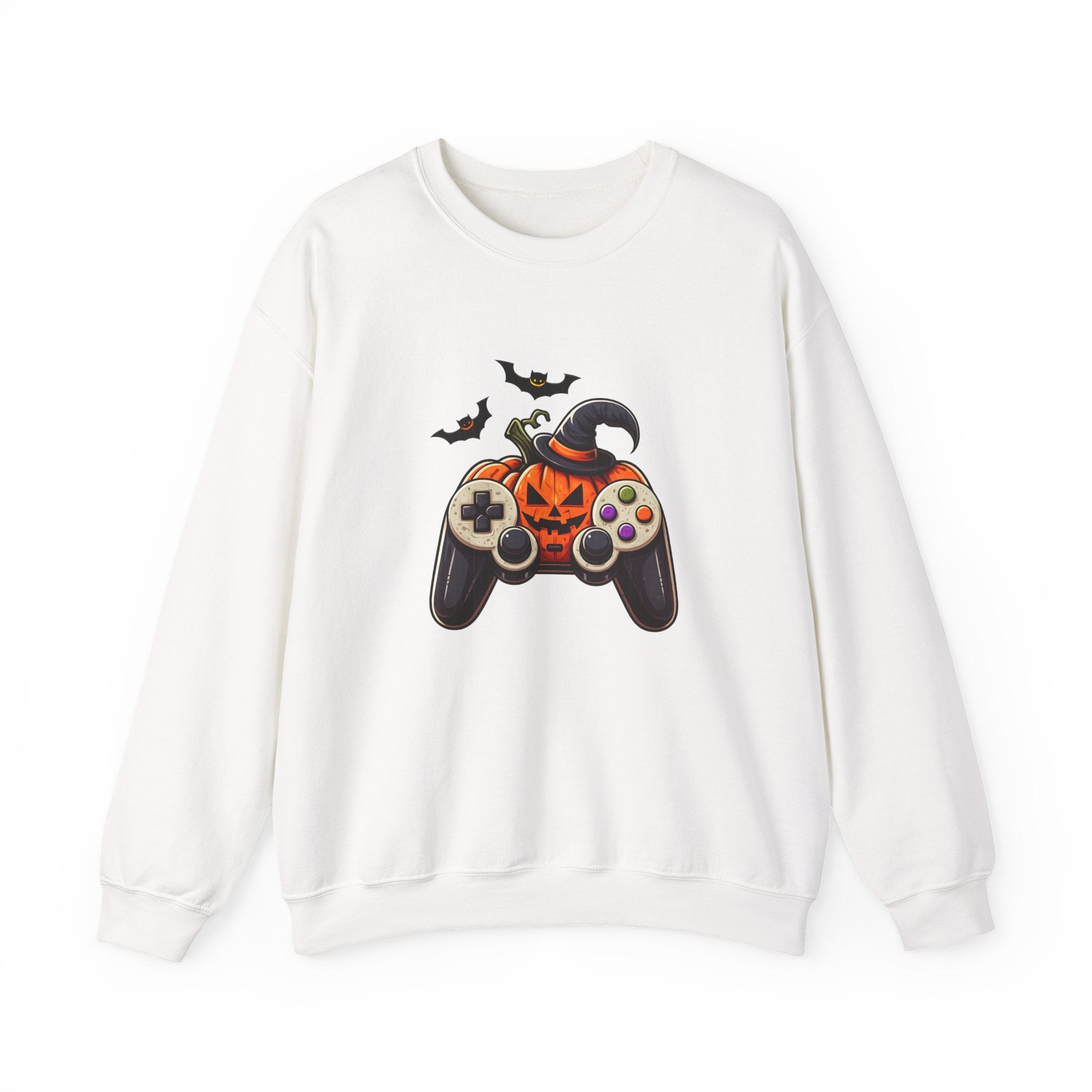 Halloween Gaming Sweatshirt – Pumpkin Controller Design