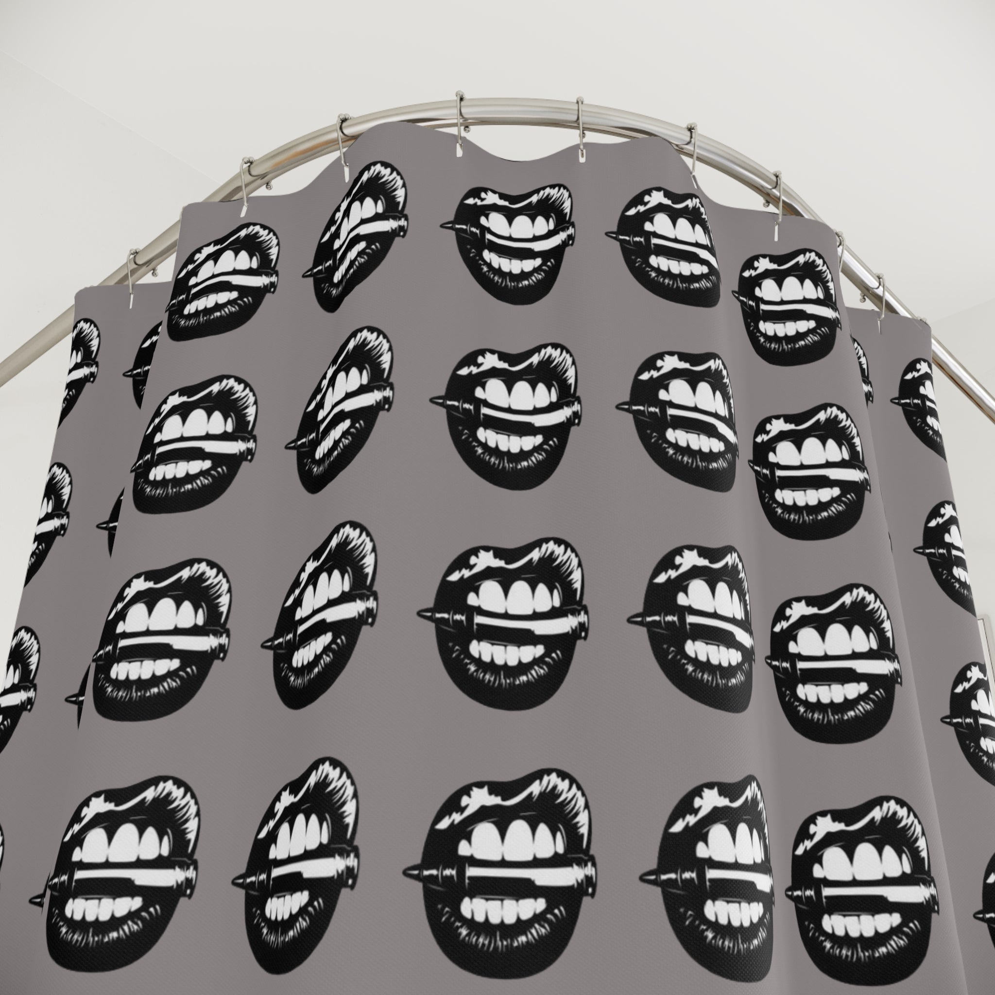 Graphic Lip Pattern Shower Curtain – Retro Pop Art Bathroom Decor