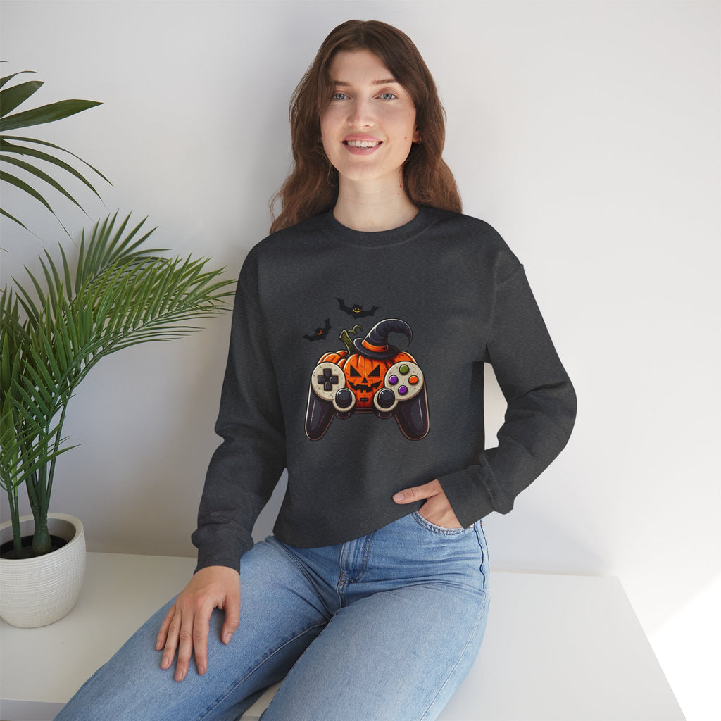 Halloween Gaming Sweatshirt – Pumpkin Controller Design