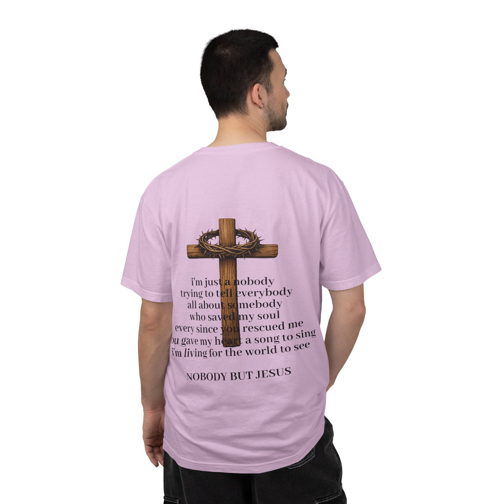 T-Shirt — 'Nobody But Jesus' Cross Graphic Christian Tee
