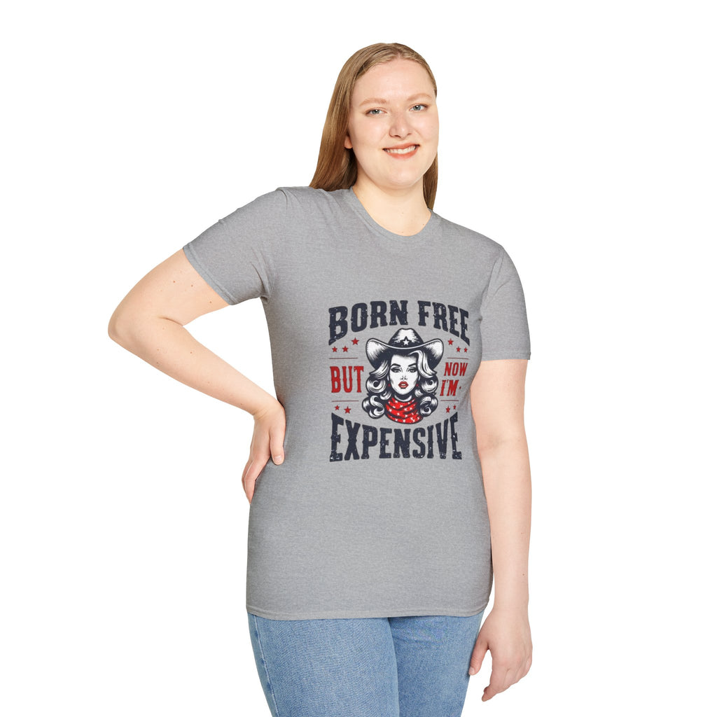 Born Free But Now I’m Expensive T-Shirt — Retro Cowgirl Graphic Tee