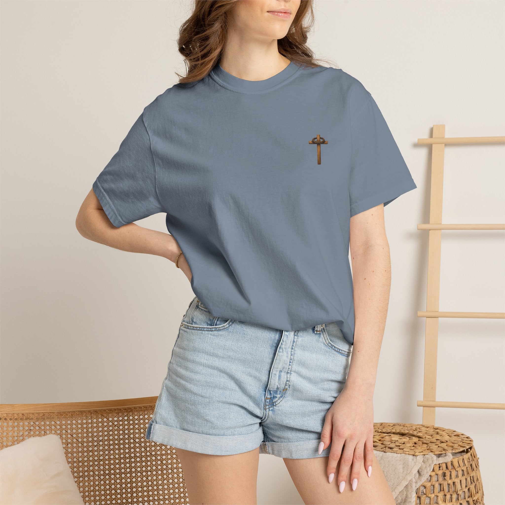 T-Shirt — 'Nobody But Jesus' Cross Graphic Christian Tee