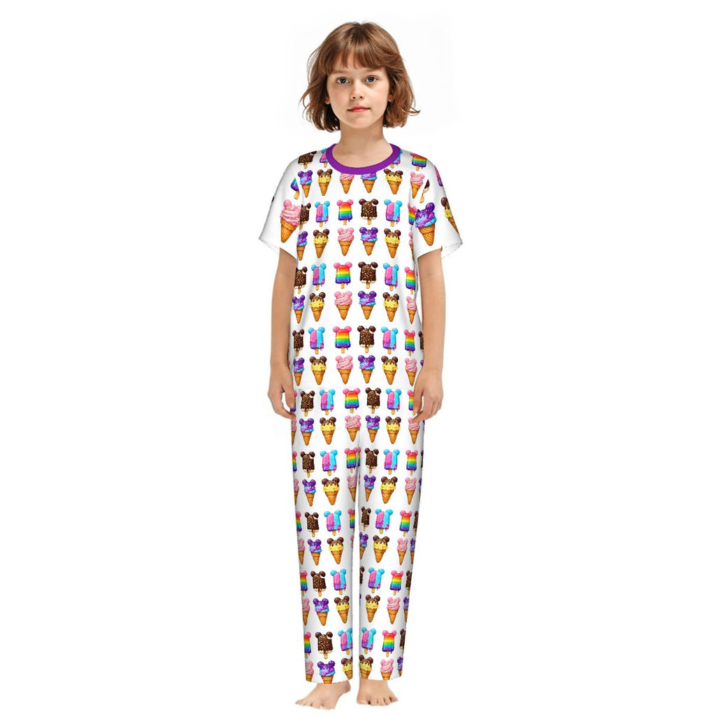Kids Short Sleeve Long Pants Pajama Set