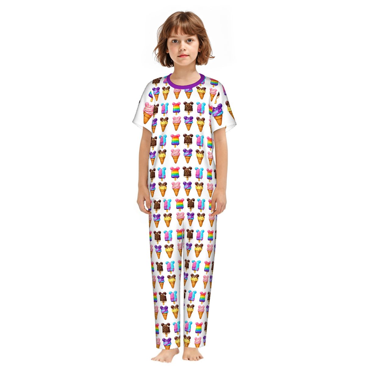 Kids Short Sleeve Long Pants Pajama Set