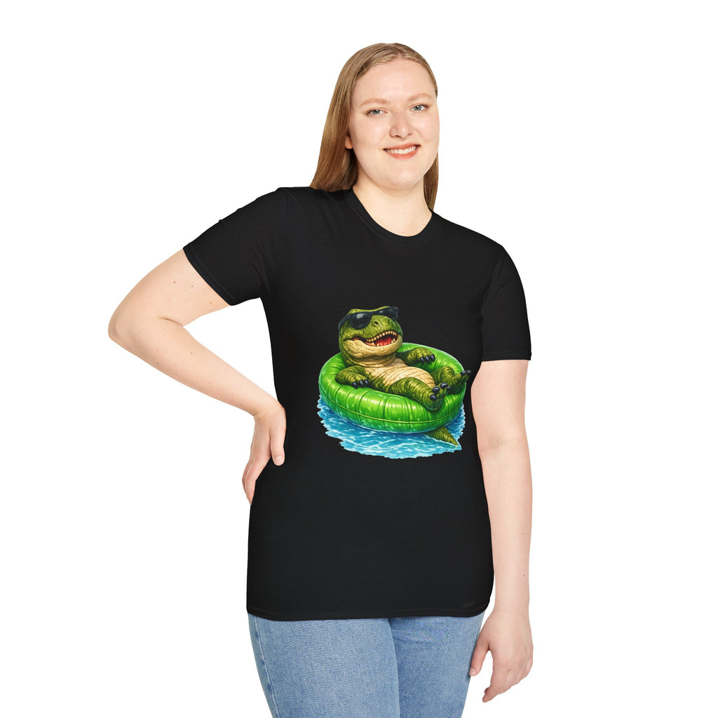 T-REX Float T‑Shirt — Cool Gator with Sunglasses Pool Tee