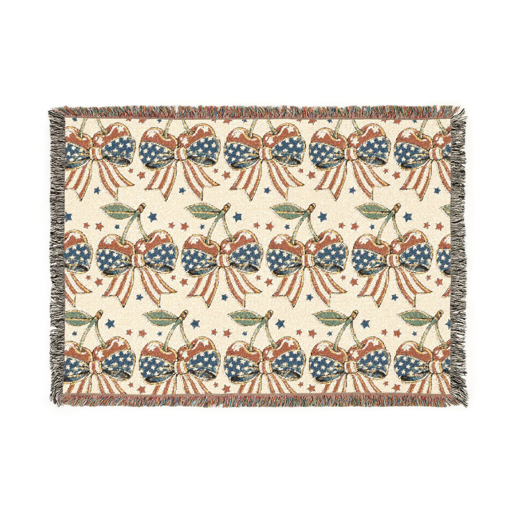 Patriotic Bow Woven Blanket
