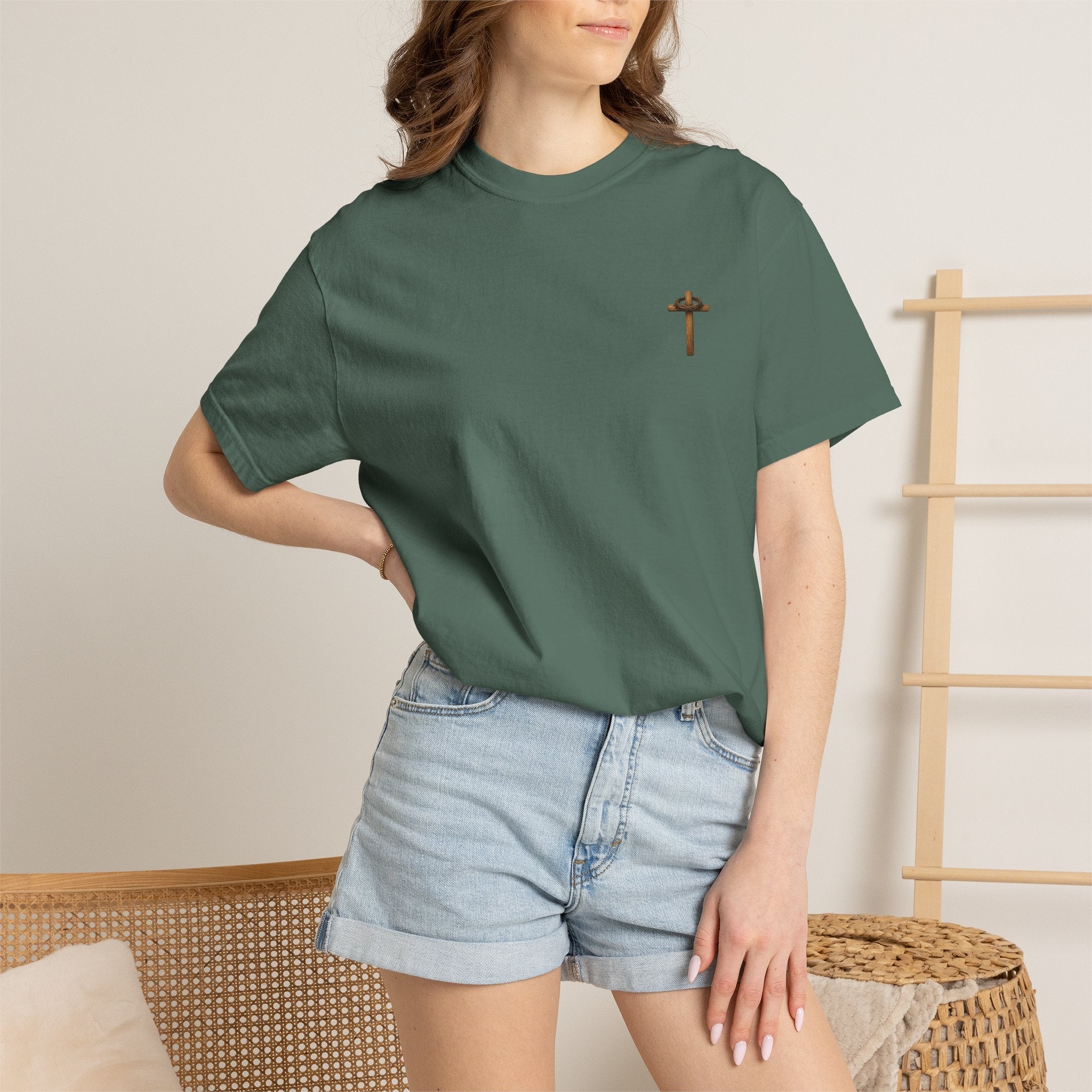 T-Shirt — 'Nobody But Jesus' Cross Graphic Christian Tee