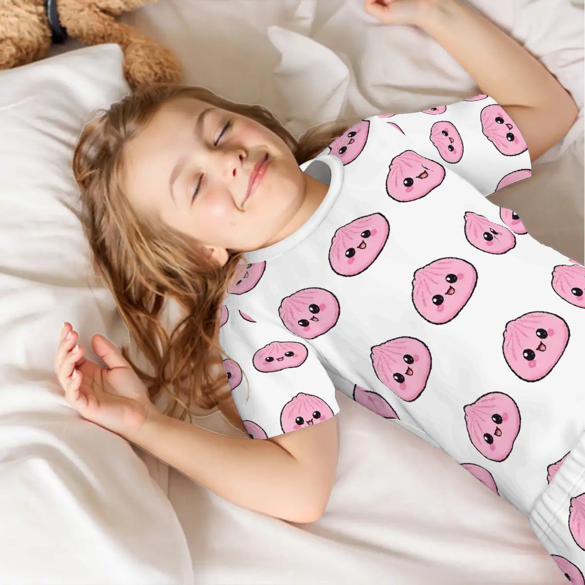 Pajama Sets for Kids Crew Neck Short Sleeve