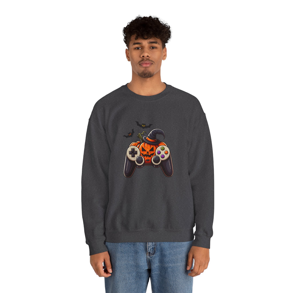 Halloween Gaming Sweatshirt – Pumpkin Controller Design