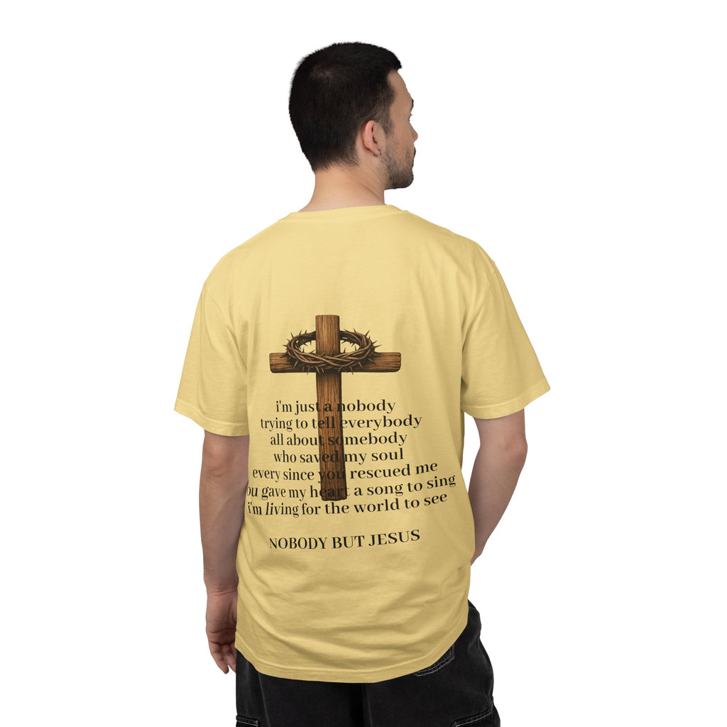 T-Shirt — 'Nobody But Jesus' Cross Graphic Christian Tee