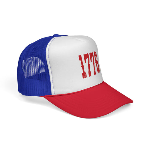 1776 USA Trucker Hat - Patriotic Red White Blue Cap for Independence Day