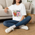 Horror Movies and Popcorn T-Shirt — Cute Spooky Movie Night Tee
