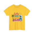 Salty Hair Sunny Soul T-Shirt | Beach Wave Palm Tree Design
