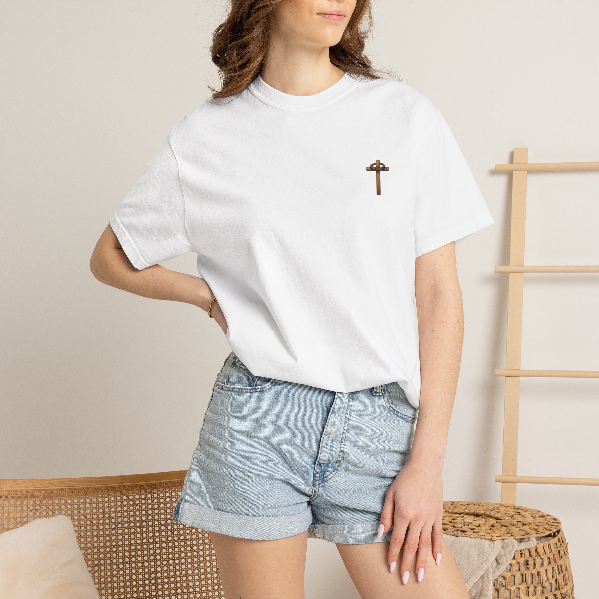 T-Shirt — 'Nobody But Jesus' Cross Graphic Christian Tee