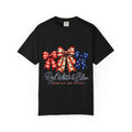 Patriotic Bow T-Shirt — "Red White & Blue: America 250 Years" 4th of July Tee
