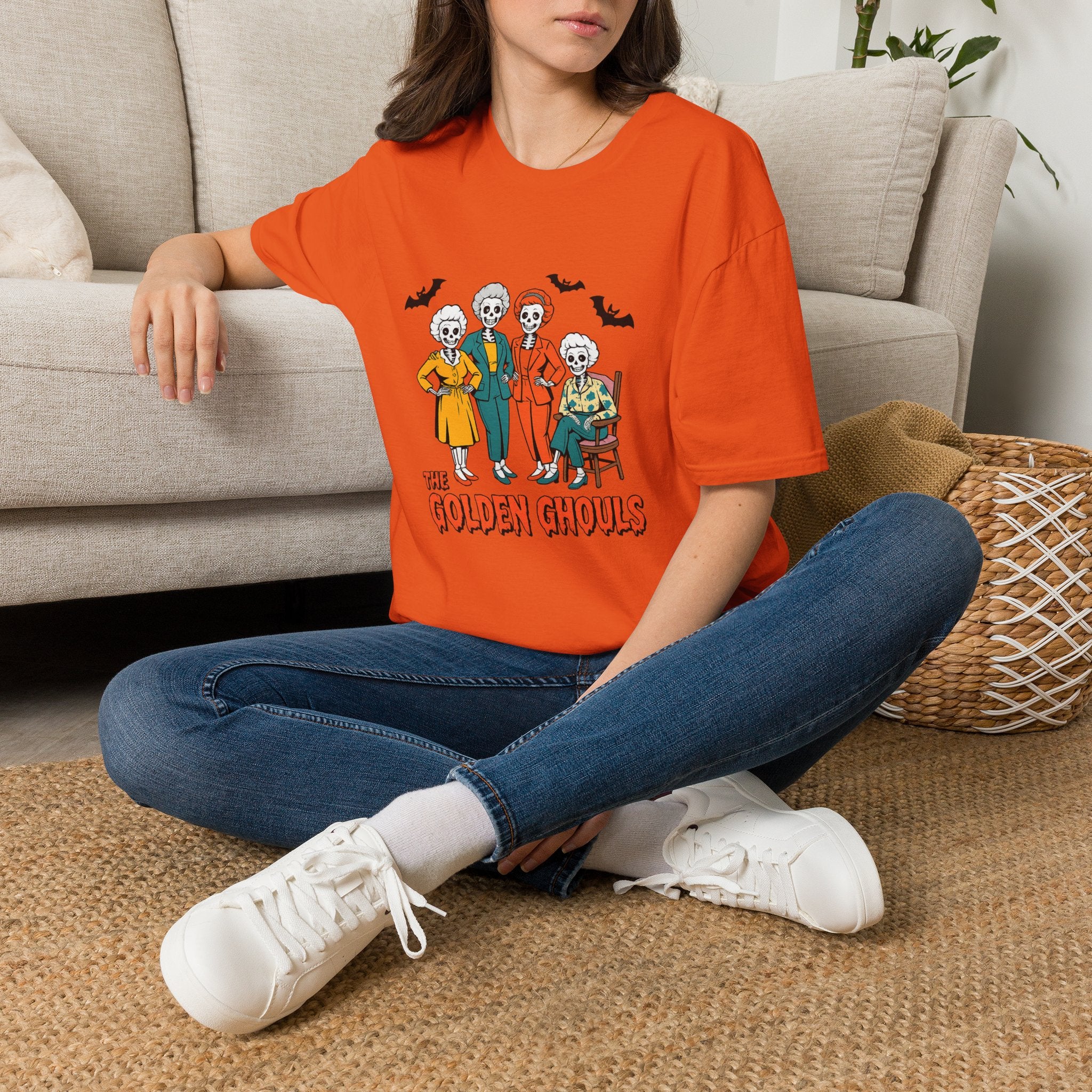 Golden Ghouls T-Shirt — Vintage Halloween Golden Girls Skeleton Costume Tee