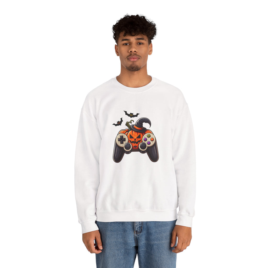 Halloween Gaming Sweatshirt – Pumpkin Controller Design