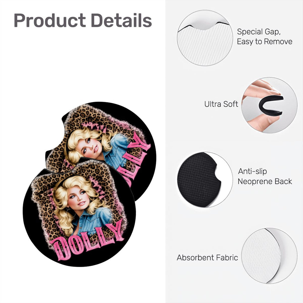 Dolly Neoprene Car Coasters 2 pcs