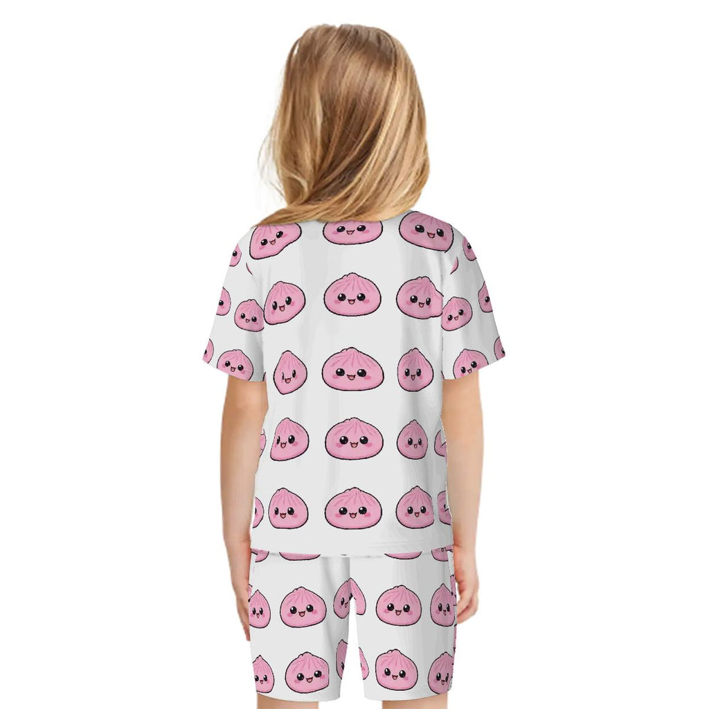Pajama Sets for Kids Crew Neck Short Sleeve