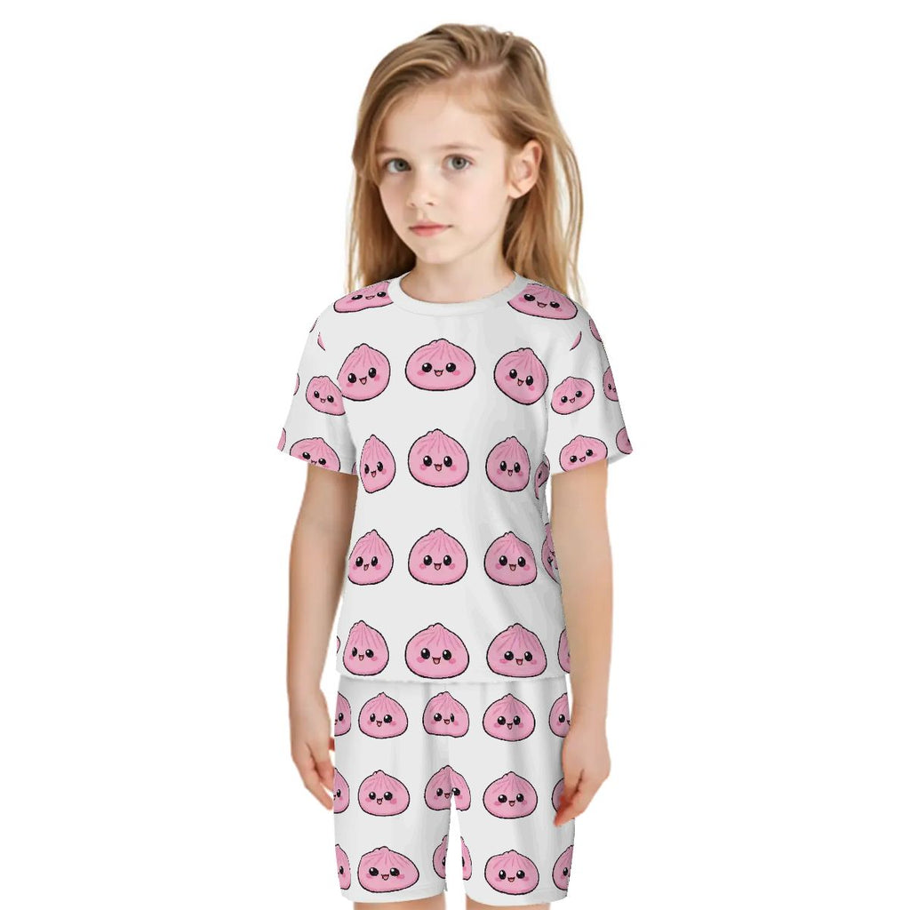 Pajama Sets for Kids Crew Neck Short Sleeve