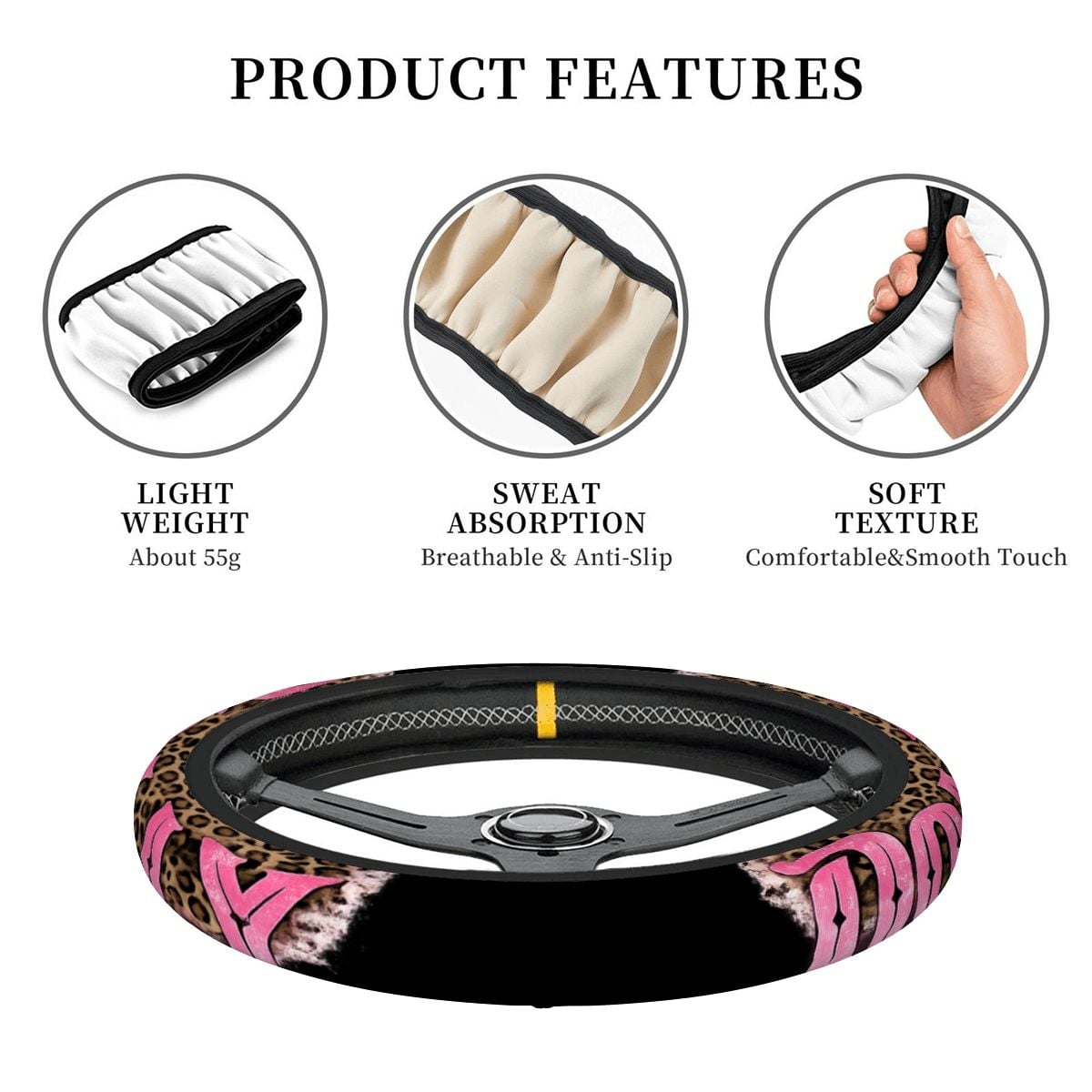 Dolly Thickened Elastic Car Steering Wheel Cover