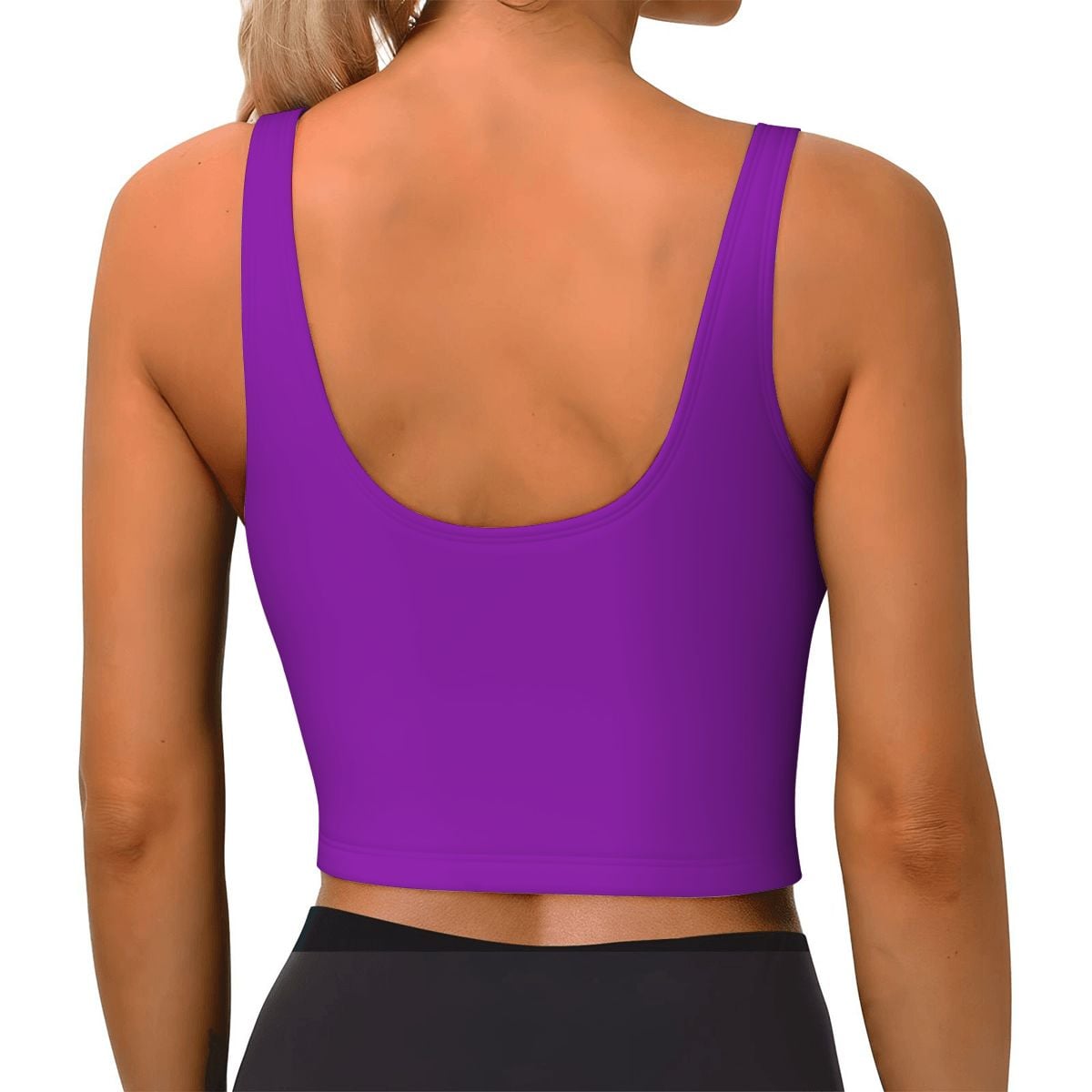 U Neck Athletic Crop Tank Top