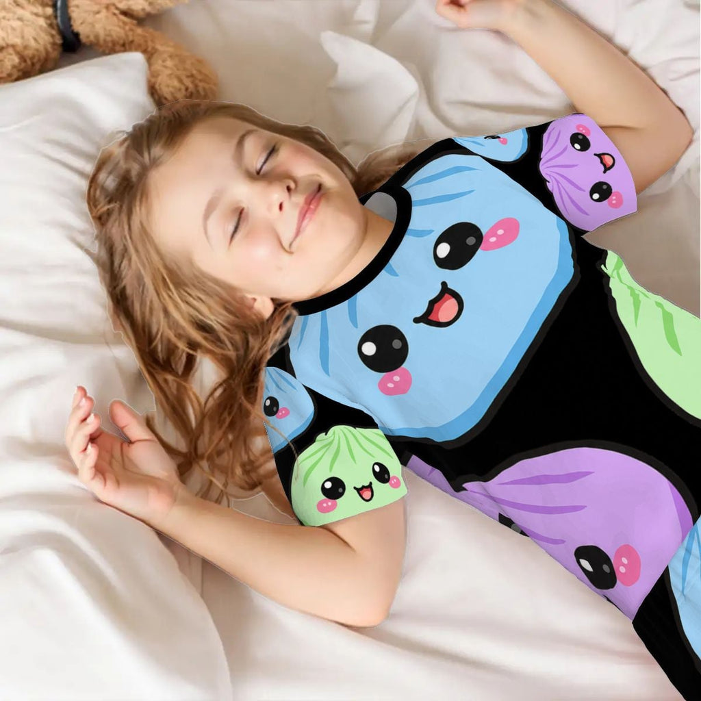 Pajama Sets for Kids Crew Neck Short Sleeve